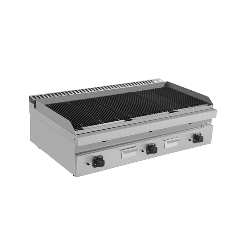 Unni-cooking Lavasteengrill | 700 Serie | Gas | Oppervlak Gietijzer | 27kw | Piëzo Ontsteking | 1200x700x300/350(h)mm