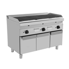 Unni-cooking Lavasteengrill | 700 Serie | Gas | Oppervlak Gietijzer | 27kw | Piëzo Ontsteking | 3 Neutrale Vakken | 1200x700x850/900(h)mm
