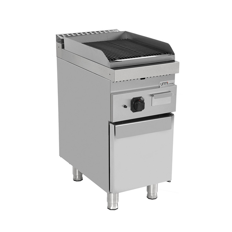 Unni-cooking Lavasteengrill | 700 Serie | Gas | Oppervlak 310x510 (gietijzer) | 9kw | Piëzo Ontsteking | Neutraal Vak | 400x700x850/900(h)mm