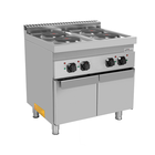 Unni-cooking Fornuis | 700 Serie | Elektrisch | 4 Kookpunten (ø220) | 10.4kw (400v) | 2 Neutrale Vakken | 800x700x850(h)mm
