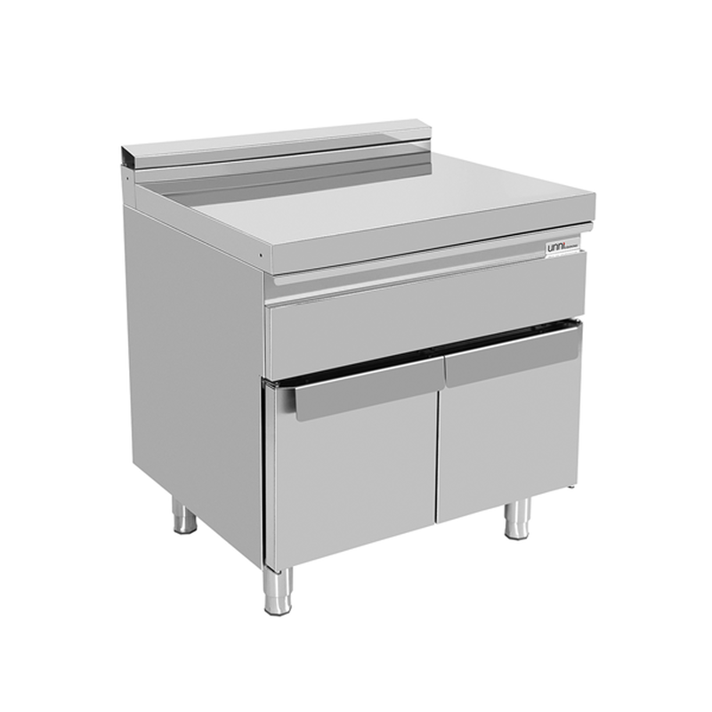 Unni-cooking Neutrale Werkunit | 700 Serie | Rvs | 1 Lade | Gesloten Onderkast | 800x700x850/900(h)mm