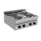 Unni-cooking Fornuis | 700 Serie | Tafelmodel | Elektrisch | 4 Kookpunten | 10.4kw (400v) | 800x700x300/350(h)mm