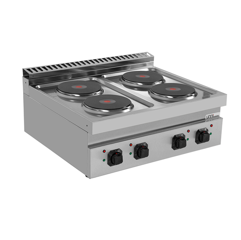 Unni-cooking Fornuis | 700 Serie | Tafelmodel | Elektrisch | 4 Kookpunten | 10.4kw (400v) | 800x700x300/350(h)mm