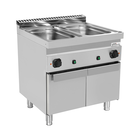 Unni-cooking Bain-marie | 700 Serie | Elektrisch | 2x 1/1 GN | 3kw (230v) | Aftapkraan | Gesloten Onderkast | 800x700x850/900(h)mm