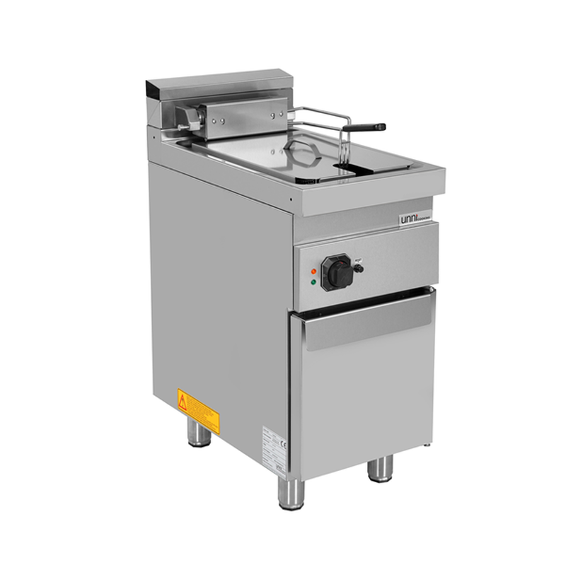 Unni-cooking Friteuse | 700 Serie | Elektrisch | 16l | 100°c/190°c | 14.2kw (400v) | Aftapkraan | Gesloten Onderkast | 400x700x850/900(h)mm