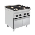 Unni-cooking Fornuis | 700 Serie | Gas | 4 Branders (3x 6.5kw, 1x 9 Kw) | Waakvlam | 800x700x850/900(h)mm