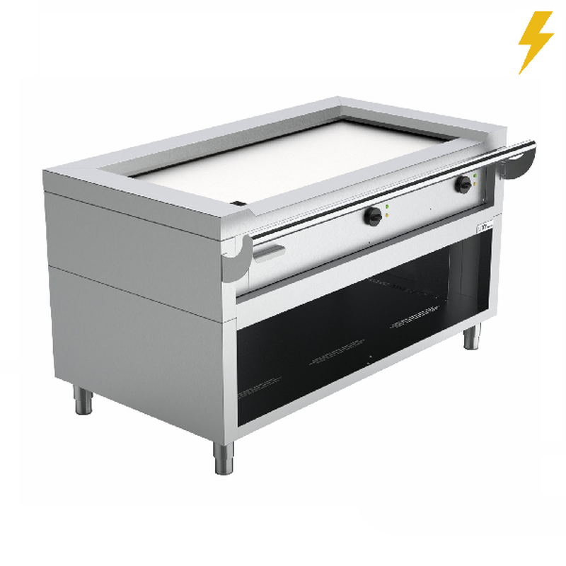 Unni-cooking Teppanyaki Grillplaat | Elektrisch | Met Onderkast | 2 Branders | 9kw | 400v | 1440x770x850(h)mm