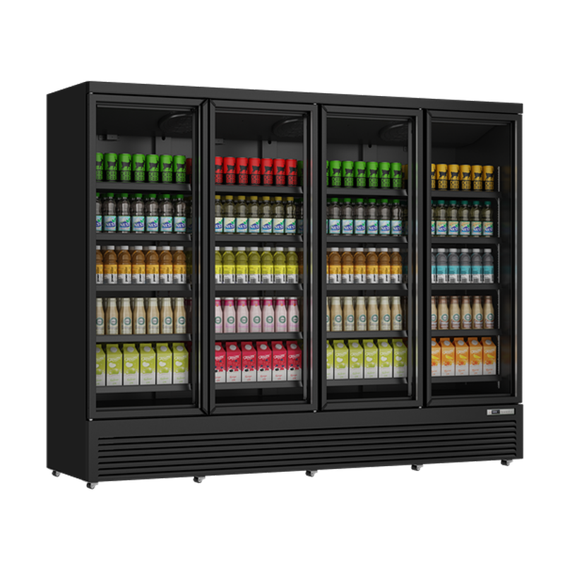 Unnicool Drankenkoeling | 2025l | Zwart | 0°c/+10°c | Geforceerd | Draaideuren | Wielen | 2508x710x1997(h)mm