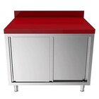 Unninox Snijwerktafel | Rvs/polyethyleen | Schuifdeuren | Diepte 700 | Hoogte 850/900 | Breedte 1500 | Achteropstand