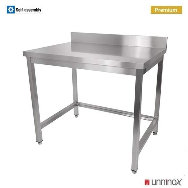 Unninox Werktafel | Rvs | Zelfmontage | Diepte 700mm | Hoogte 850/900mm | Breedte 900mm | Achteropstand