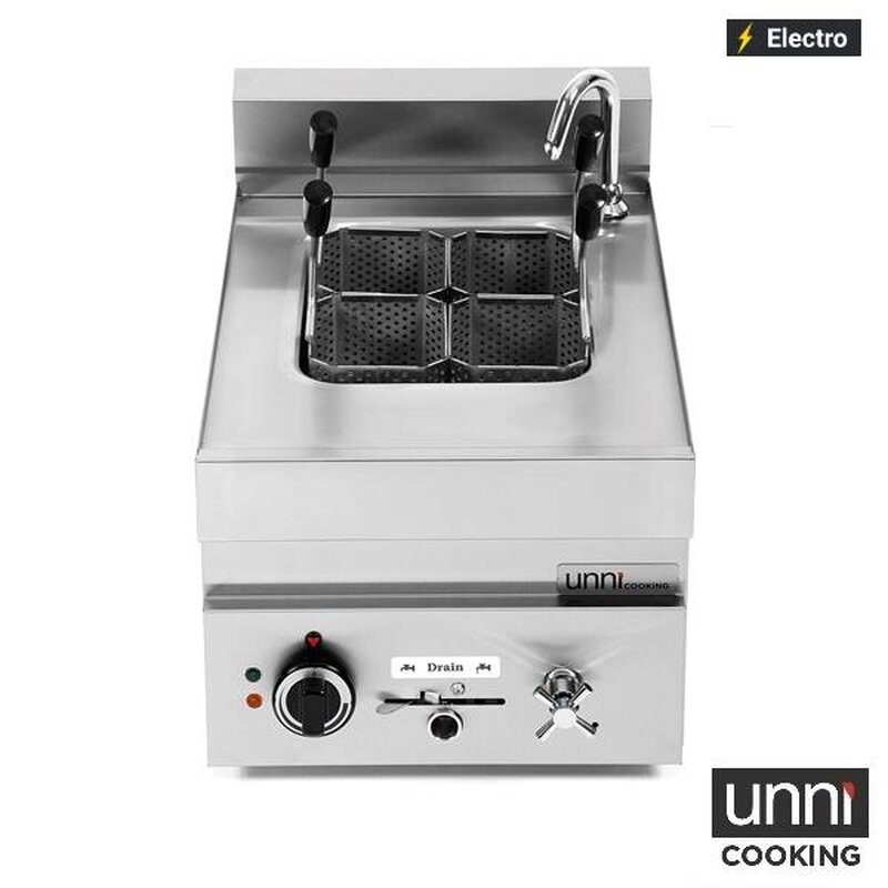 Unni-cooking Pastakoker | 650 Serie | Elektrisch | 12l | 30°c/110°c | 7kw (400v) | Aftapkraan | 400x650x300/540(h)mm