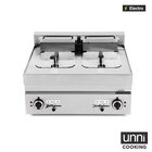 Unni-cooking Horeca Friteuse | 650 Serie | Elektrisch | 10+10l | 100°c/180°c | 15kw (400v) | Aftapkranen | 700x650x350/540(h)mm