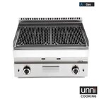 Unni-cooking Lavasteengrill | 650 Serie | Gas | Oppervlak 660x500 (gietijzer) | 80°c/300°c | 11kw | Piëzo Ontsteking | 700x650x300/540(h)mm