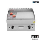 Unni-cooking Bak-/grillplaat | 650 Serie | Gas | Glad/gegroefd Oppervlak 700x550 (rvs) | 80°c/300°c | 11.5kw | Piëzo Ontsteking | 700x650x300/540(h)mm