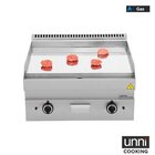 Unni-cooking Bak-/grillplaat | 650 Serie | Gas | Glad Oppervlak 700x550 (verchroomd) | 80°c/300°c | 11.5kw | Piëzo Ontsteking | 700x650x300/540(h)mm