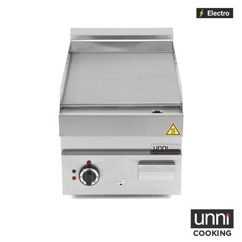 Unni-cooking Bak-/grillplaat | 650 Serie | Elektrisch | Glad Oppervlak 400x550 (rvs) | 50°c/300°c | 4.5kw (400v) | 400x650x300/540(h)mm