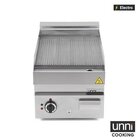 Unni-cooking Bak-/grillplaat | 650 Serie | Elektrisch | Gegroefd Oppervlak 400x550 (rvs) | 50°c/300°c | 4.5kw (400v) | 400x650x300/540(h)mm