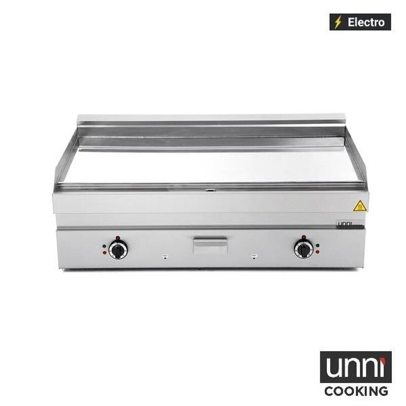 Unni-cooking Bak-/grillplaat | 650 Serie | Elektrisch | Glad Oppervlak 1100x550 (verchroomd) | 50°c/300°c | 13.5kw (400v) | 1100x650x300/540(h)mm