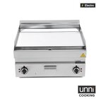 Unni-cooking Bak-/grillplaat | 650 Serie | Elektrisch | Glad Oppervlak 700x550 (verchroomd) | 50°c/300°c | 9kw (400v) | 700x650x300/540(h)mm