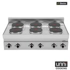 Unni-cooking Fornuis | 650 Serie | Tafelmodel | Elektrisch | 6 Kookpunten | 15.6kw (400v) | 1100x650x300/540(h)mm
