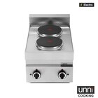 Unni-cooking Fornuis | 650 Serie | Tafelmodel | Elektrisch | 2 Kookpunten | 5.2kw (400v) | 400x650x300/540(h)mm