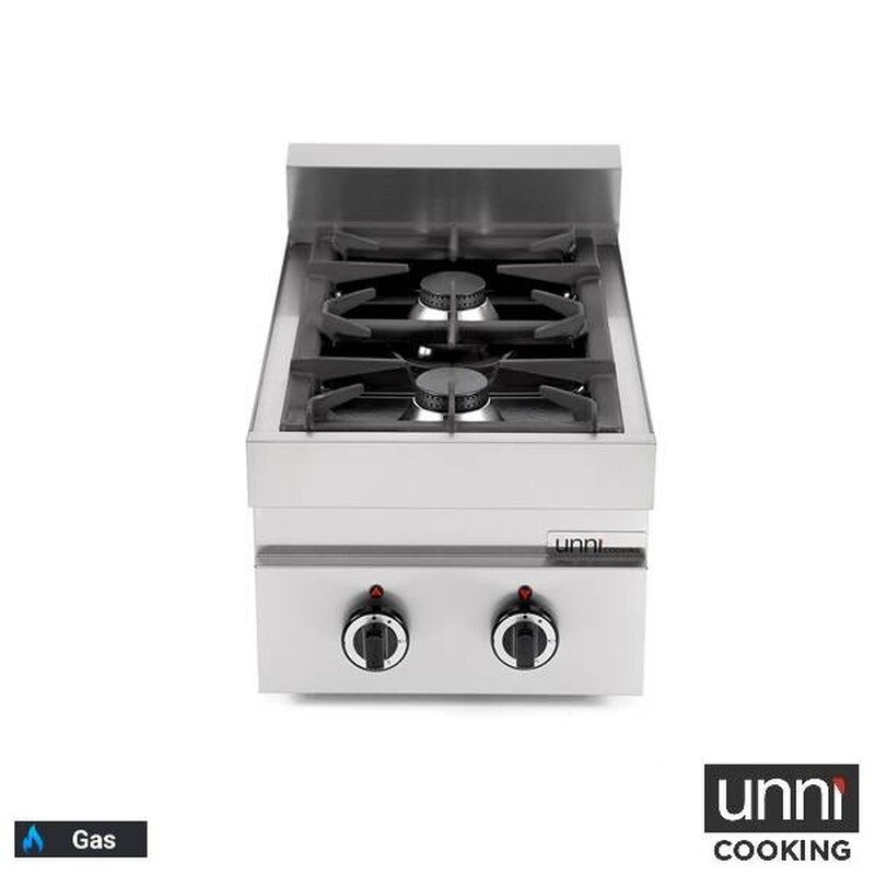 Unni-cooking Fornuis | 650 Serie | Tafelmodel | Gas | 2 Branders | 2x 6.5kw | 400x650x300/540(h)mm