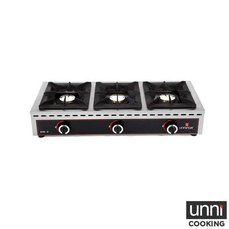 Unni-cooking Fornuis | Tafelmodel (laag) | Gas | 3 Branders | 3x 7kw | 1010x510x200(h)mm