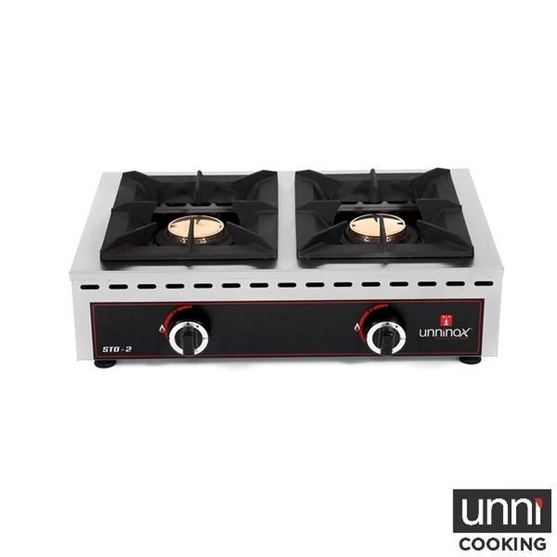 Unni-cooking Fornuis | Tafelmodel (laag) | Gas | 2 Branders | 2x 7kw | 690x510x200(h)mm