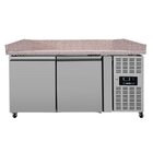 Unnicool Pizzawerkbank | 390l | 2 Deuren (en600x400) | +2°c/+8°c | Geforceerd | Wielen (geremd) | 1510x800x850/990(h)mm
