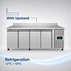 Unnicool Koelwerkbank | 550l | 4 Deuren (1/1 Gn) | +2°c/+8°c | Geforceerd | Achteropstand | Wielen (geremd) | 2230x700x850/950(h)mm