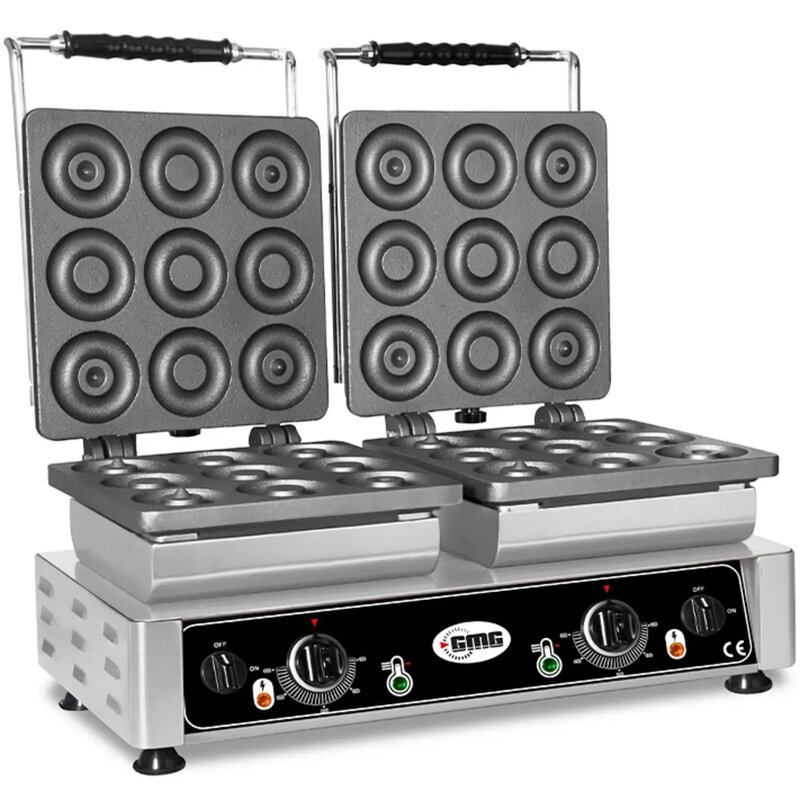 Gmg Donutijzer | Donato | Dubbel | Mini Donuts (ø80mm) | 50°c/300°c | 4.4kw (2x 230v) | Verwisselbare Wafelvorm | 600x440x320(h)mm