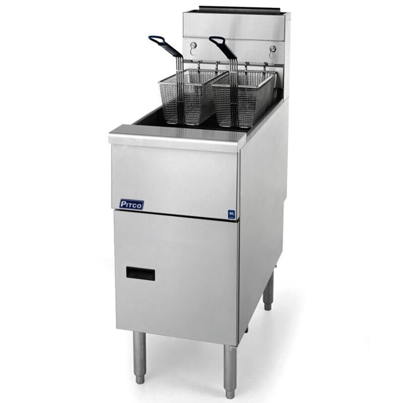 Pitco Friteuse | Vf35 | Aardgas (be) | 18l | 20.5kw | Aftapkraan | 397x813x864/1197(h)mm
