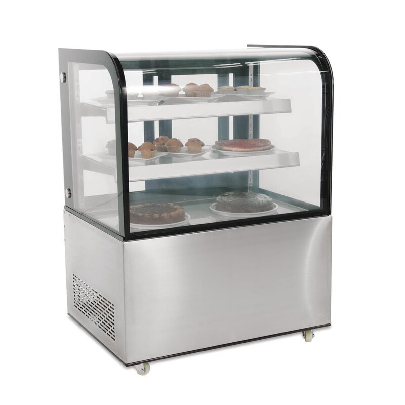 Polar Gebaksvitrine | 270l | Grijs | +2°c/+12°c | 3 Schappen | 915x675x1215(h)mm
