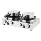 Buffalo Wafelijzer | Dubbel | Belgische Wafels (ø180mm) | 50°c/250°c | 2kw (230v) | Timer | 500x290x198(h)mm
