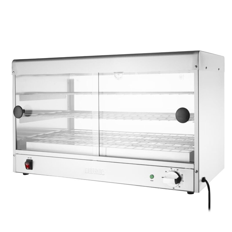 Buffalo Warmhoudvitrine | Rvs | 3 Niveaus | 30°c/90°c | 0.65kw (230v) | 744x363x433(h)mm