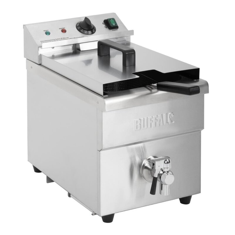 Buffalo Inductiefriteuse | Elektrisch | 7.5l | 60°c/190°c | 3kw (230v) | Aftapkraan | 290x440x415(h)mm