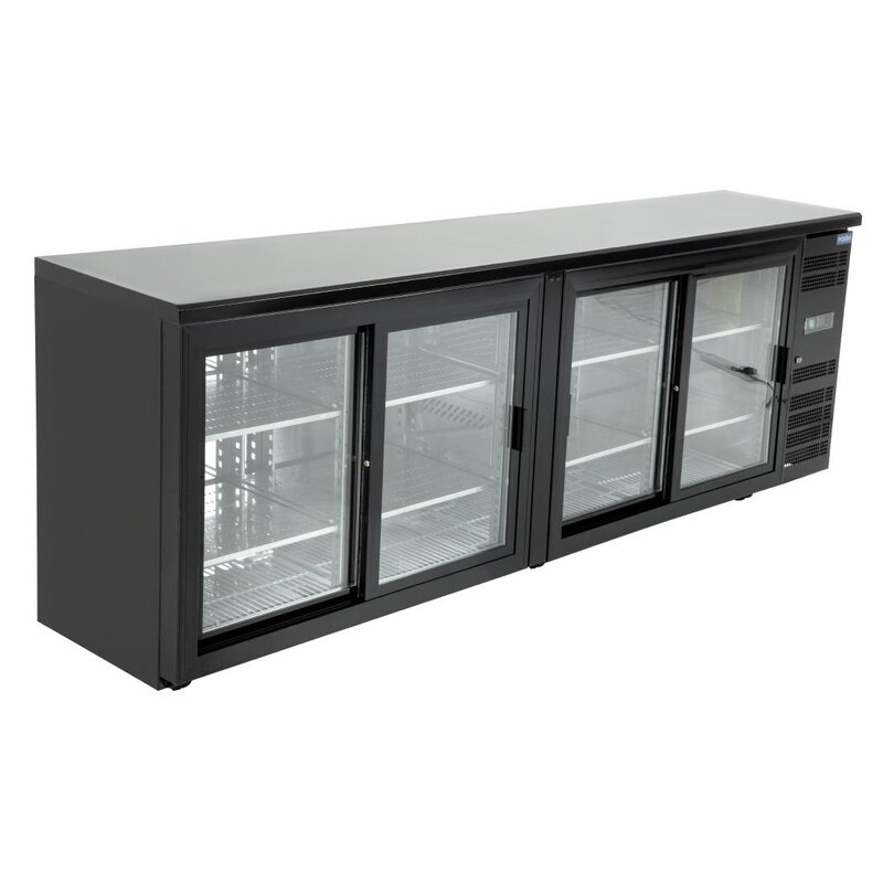 Polar U Serie Bardisplay 288 Flessen | 698l | Met 4 Zelf Sluitende Deuren  | Geforceerd | 230v | 2542x513x860(h)mm