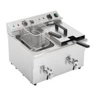 Buffalo Inductiefriteuse | Elektrisch | 7.5+7.5l | 60°c/190°c | 6kw (2x 230v) | Aftapkranen | 576x478x410(h)mm