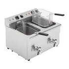 Buffalo Inductiefriteuse | Elektrisch | 7.5+7.5l | 60°c/190°c | 6kw (2x 230v) | Aftapkranen | 576x478x410(h)mm