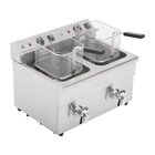 Buffalo Inductiefriteuse | Elektrisch | 7.5+7.5l | 60°c/190°c | 6kw (2x 230v) | Aftapkranen | 576x478x410(h)mm
