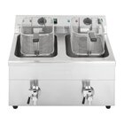 Buffalo Inductiefriteuse | Elektrisch | 7.5+7.5l | 60°c/190°c | 6kw (2x 230v) | Aftapkranen | 576x478x410(h)mm