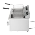 Buffalo Inductiefriteuse | Elektrisch | 7.5+7.5l | 60°c/190°c | 6kw (2x 230v) | Aftapkranen | 576x478x410(h)mm