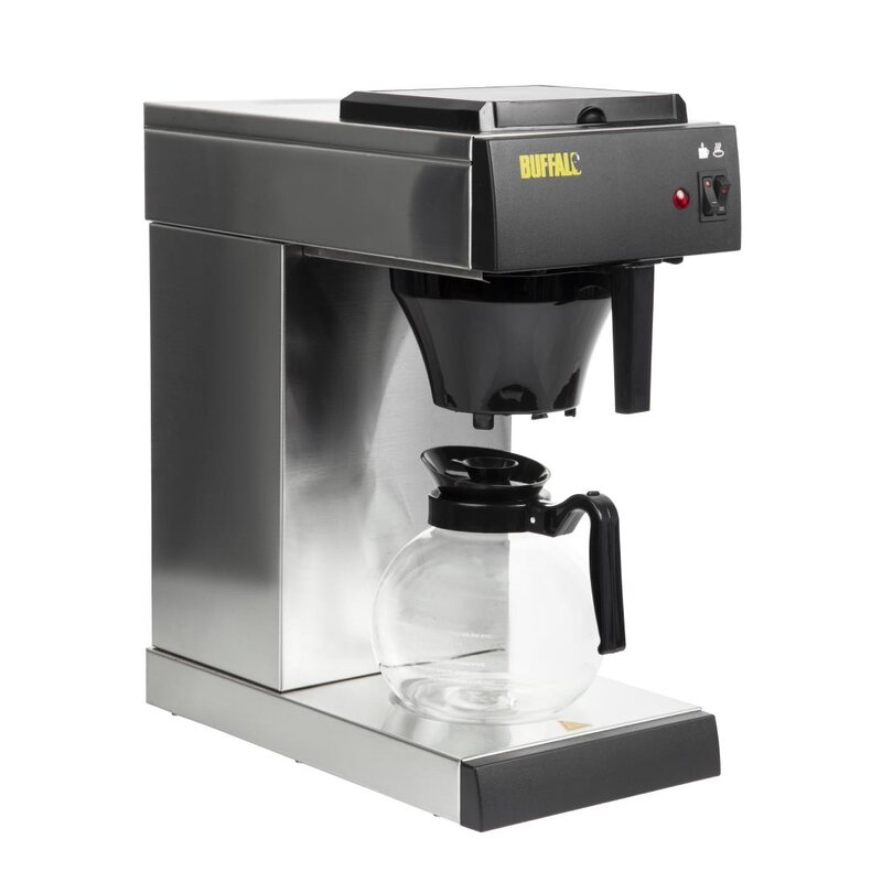 Buffalo Koffiezetapparaat | Rvs | Enkel | 2L | Warmhoudfunctie | Incl. Glazen Kan | 2kw (230v) | 215x400x460(h)mm