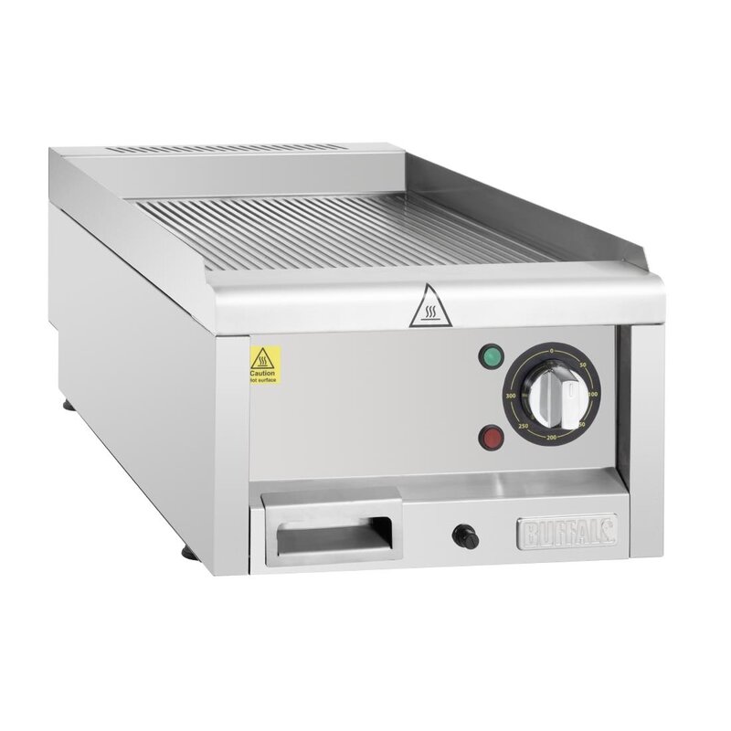Buffalo 600-serie Geribbeld Elektrische Bakplaat 400 Mm
