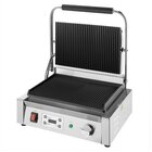 Buffalo Contact-/paninigrill | Bistro | Enkel XL | Gegroefd Oppervlak (gietijzer) | 50°c/300°c | 2.5kw (230v) | Timer | 430x310x200(h)mm