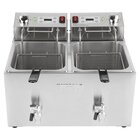 Buffalo Friteuse | Elektrisch | 8+8l | 50°c/190°c | 5.8kw (2x 230v) | Aftapkranen | Timer | 560x505x410(h)mm