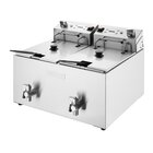 Buffalo Friteuse | Elektrisch | 8+8l | 50°c/190°c | 5.8kw (2x 230v) | Aftapkranen | Timer | 560x505x410(h)mm