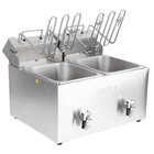 Buffalo Friteuse | Elektrisch | 8+8l | 50°c/190°c | 5.8kw (2x 230v) | Aftapkranen | Timer | 560x505x410(h)mm