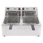 Buffalo Friteuse | Elektrisch | 5+5l | 50°c/190°c | 5.6kw (2x 230v) | Timer | 560x450x315(h)mm
