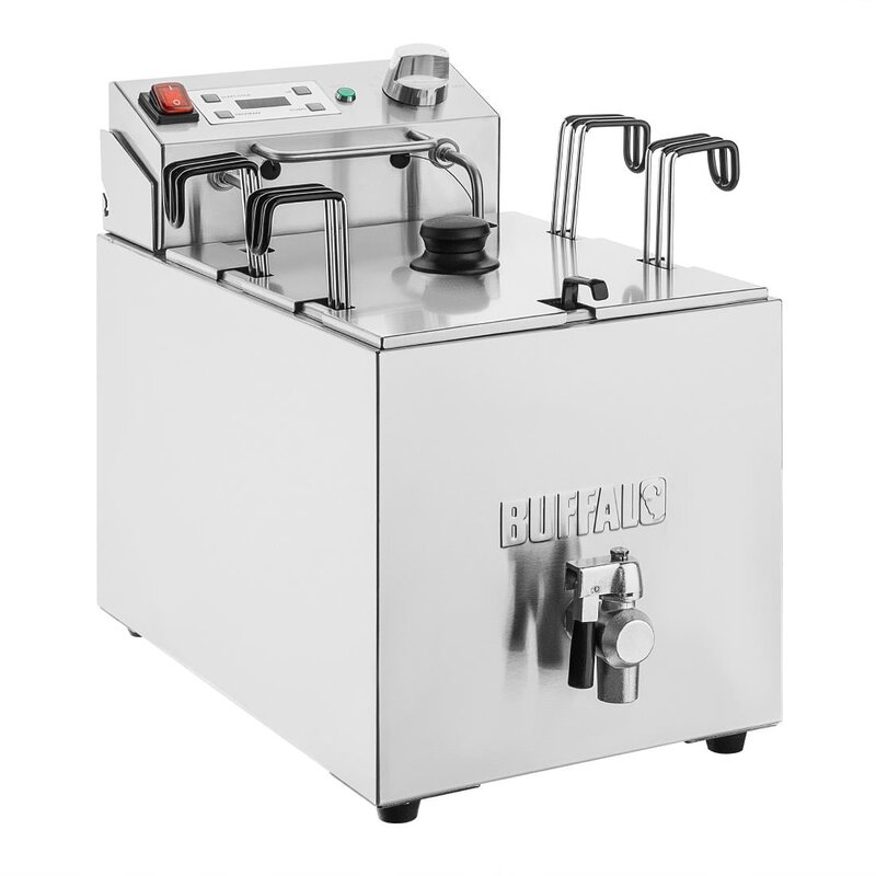 Buffalo Pastakoker | Elektrisch | 8L | 30°c/110°c | 2.9kw (230v) | Aftapkraan | Programmering | 280x450x415h)mm
